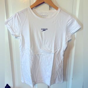 White Speedo logoed shirt